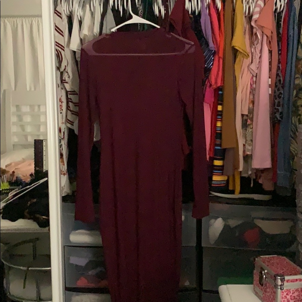 Completely sheer see-through dress kneelength